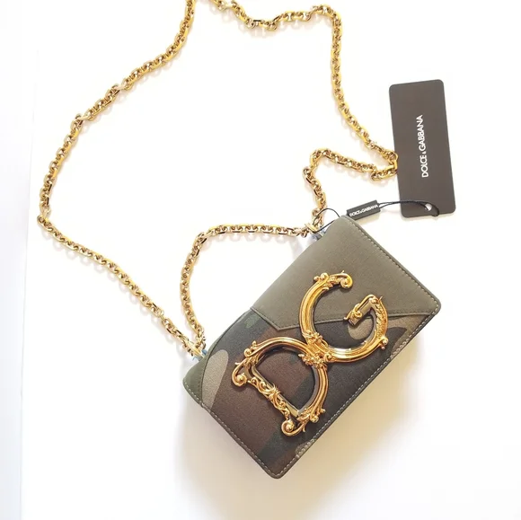 Dolce&Gabbana Mini DG Girls Camouflage Crossbody Bag Khaki Military Green - Picture 6 of 10